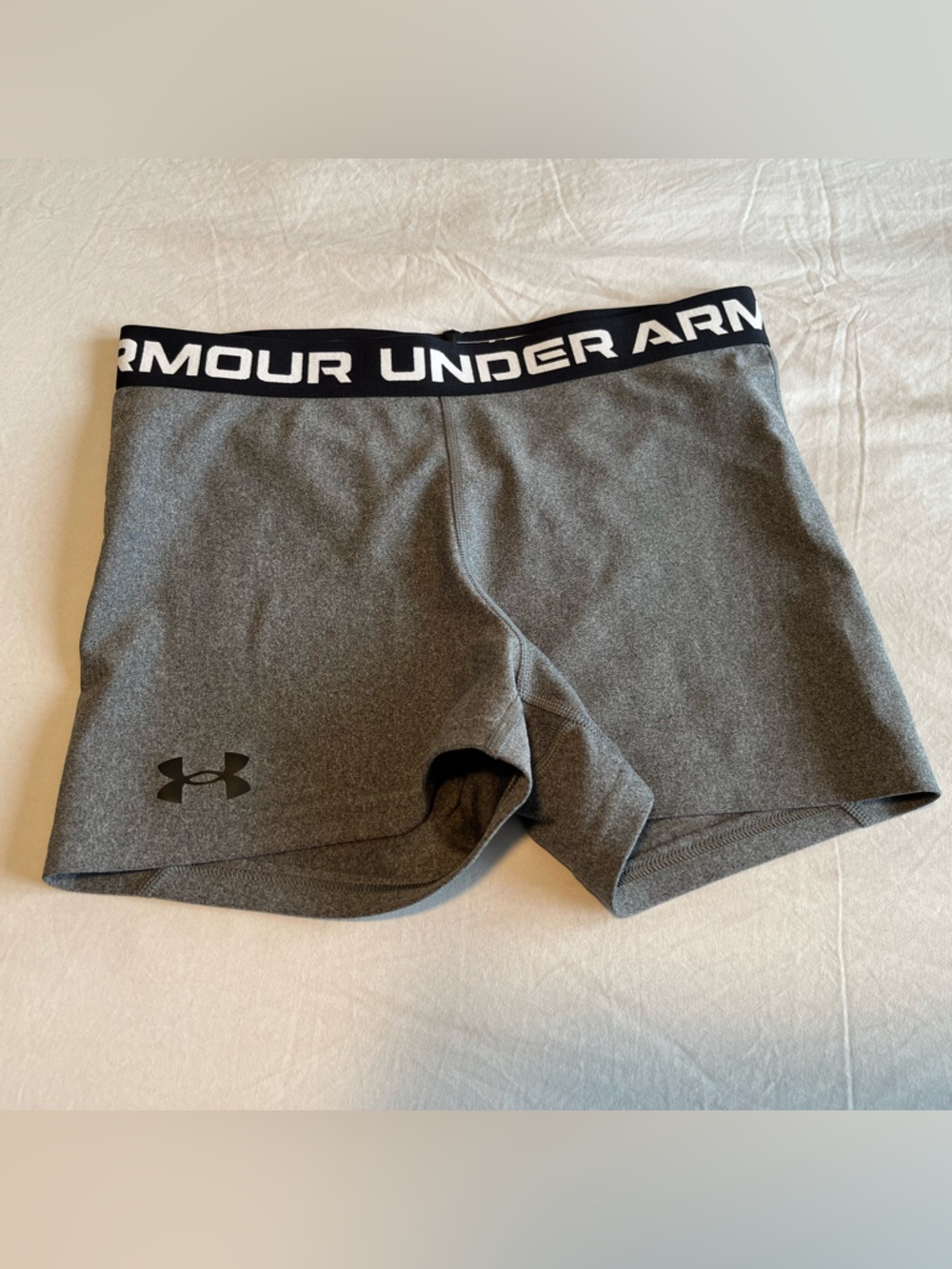 Under Armour Heather Gray Performance Training Shorts with Branded Waistband